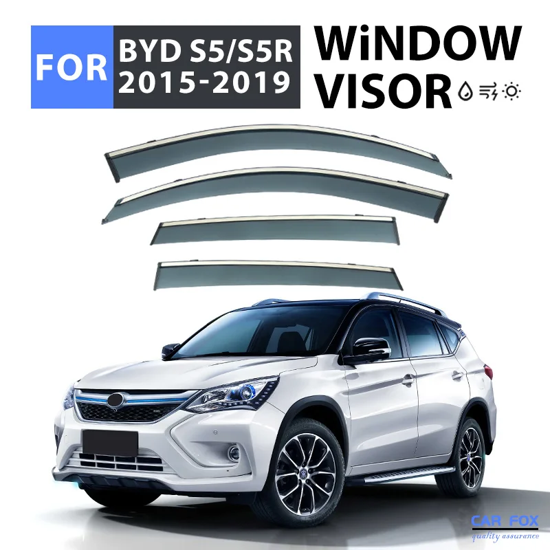

For BYD S5 MK1 2015-2019 Plastic Window Visor Vent Shades Sun Rain Deflector Guard 4PCS/SE For BYD S5 MK1 2015-2019