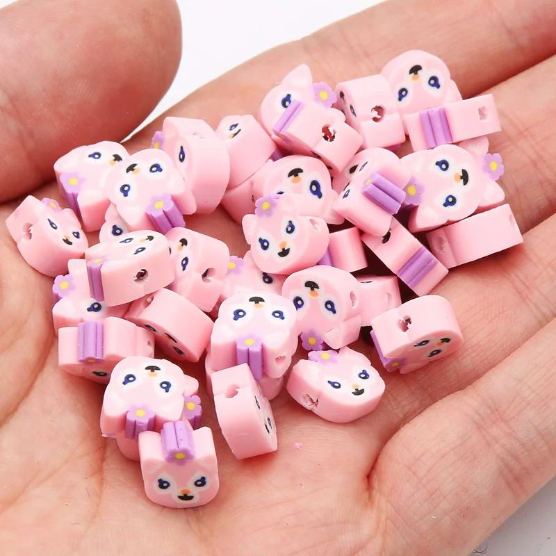 8x10mm Pink Clay Beads Cute Angel Stitch Polymer Spacer Beads For DIY Kids  Necklace Bracelet Handmade Jewelry Making Accessories