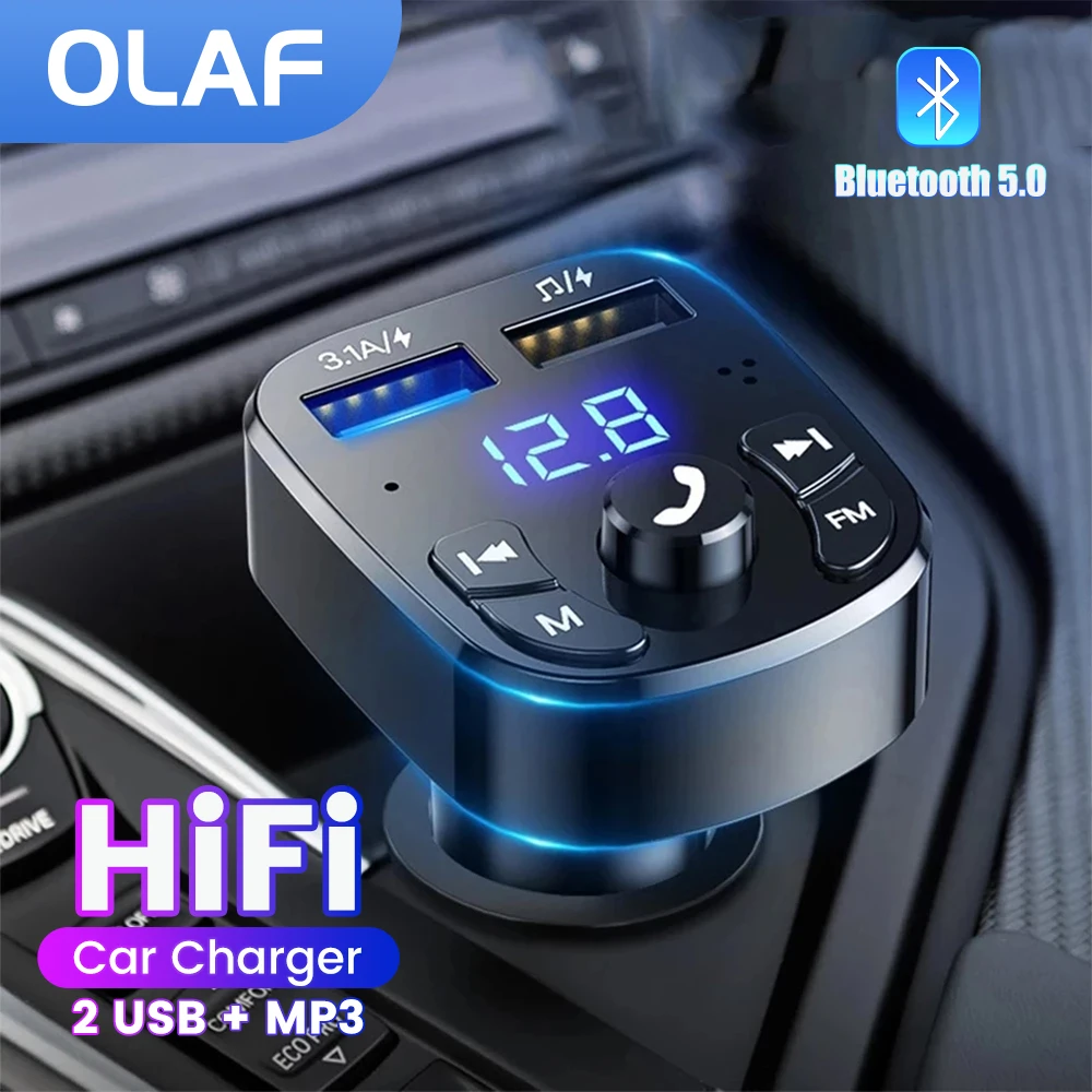 OLAF voiture Bluetooth 5.0 lecteur de musique transmetteur FM double Port USB chargeur de voiture récepteur MP3 3.1A chargeur rapide récepteur Audio