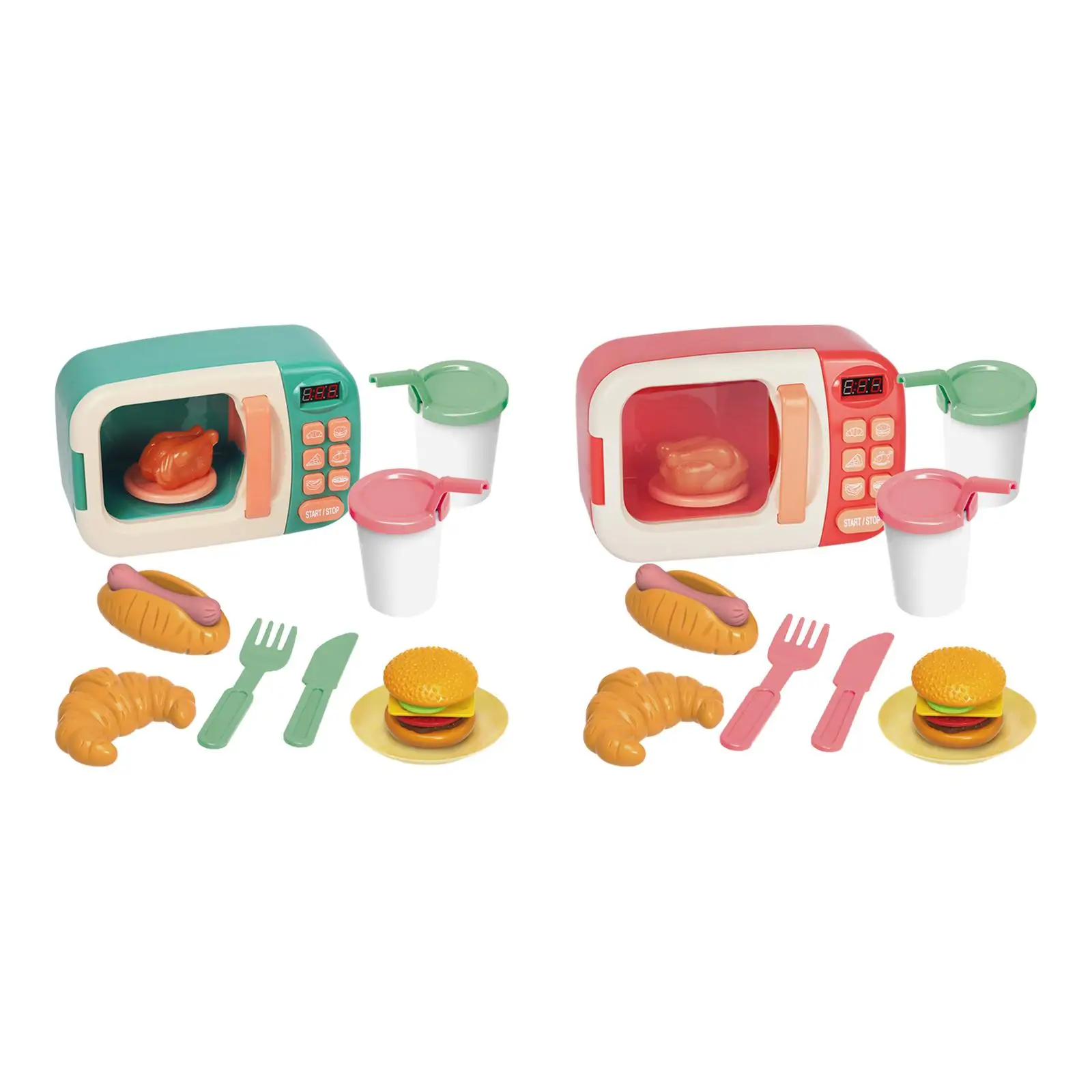 Kids Microwave Oven Toys Toddler Play Kitchen Toys Kids Valentines Gifts for Children Girls Boys 3-8 Year Old Toddlers