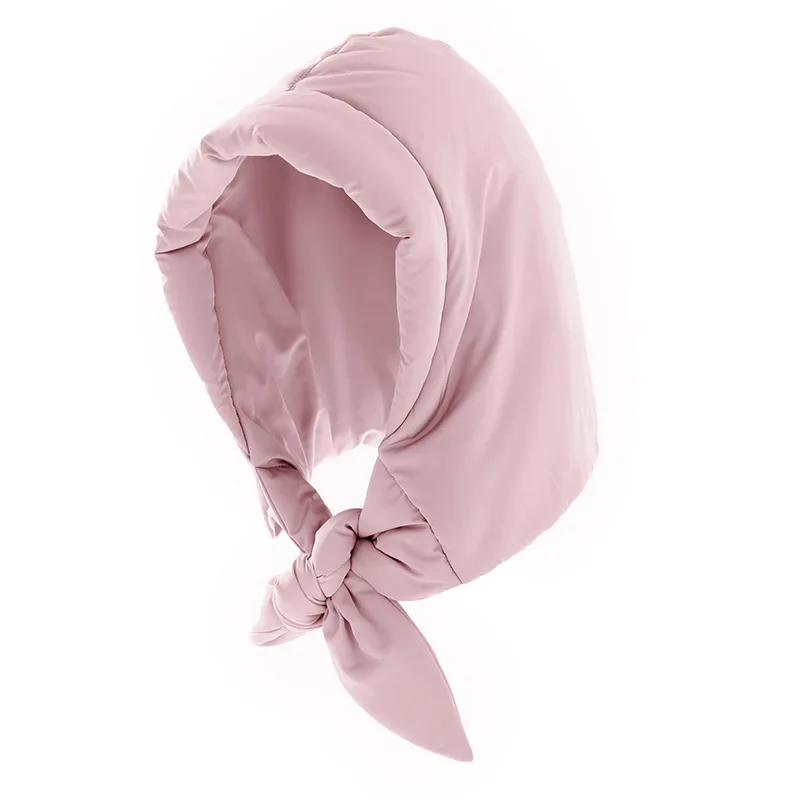 小物 NTN PADDED HOOD SCARF Fashion quilted headscarf puffer scarf triangle shawl Hood