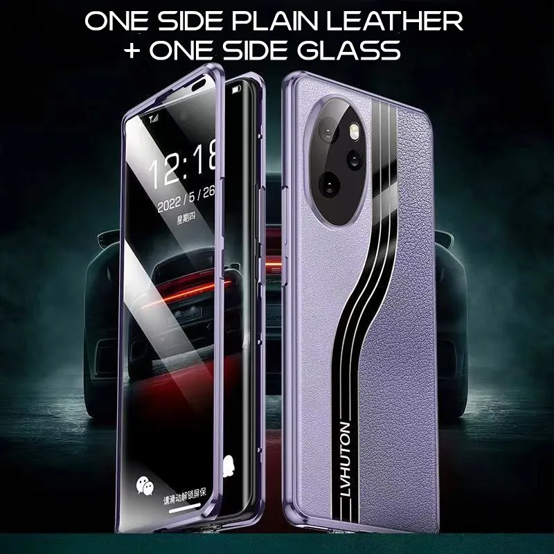 

Новинка кожаный магнитный металлический бампер для Honor 100 Pro Чехол из закаленного стекла Funda для Honor 100 полноценная защита чехлов
