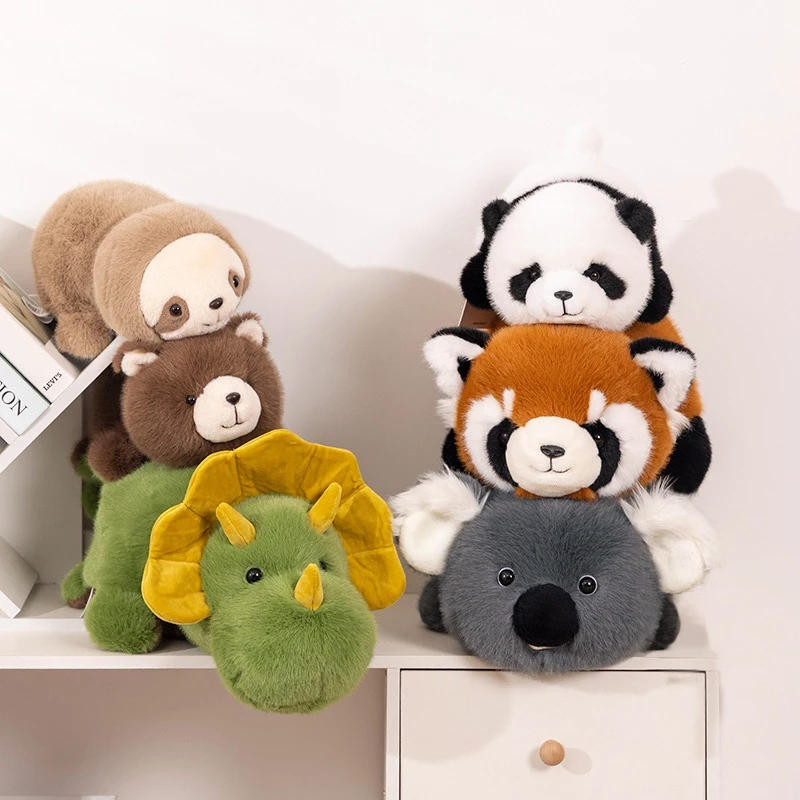 25/40CM Reverse Panda Red Panda Cute Plush Flip-up Double Sided Animal Koala Bear Sloth Soft Plushie Change Pillow for Kids Gift