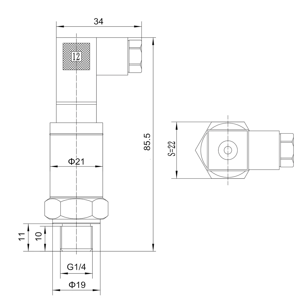 water oil fuel gas air pressure transmitter G1/4 12-36V 4-20mA 0-600bar optional stainless steel pressure transducer sensor