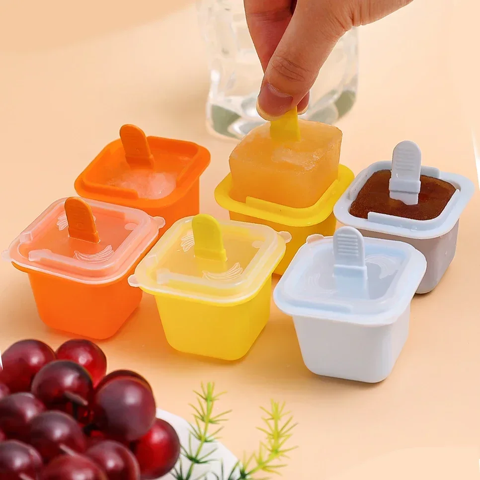 Ice Cube Mold Food Grade Silicone Ice Cream Mould Tray Popsicle Stick DIY Jelly Pudding Summer Drink Ball Maker