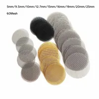 20pcs 0.2mm thick 60 Mesh 9size 12.7mm 15mm 16mm 19mm 20mm Stainless Steel Smoking Pipe Screen Smoking Accessorie Metal Filters 1