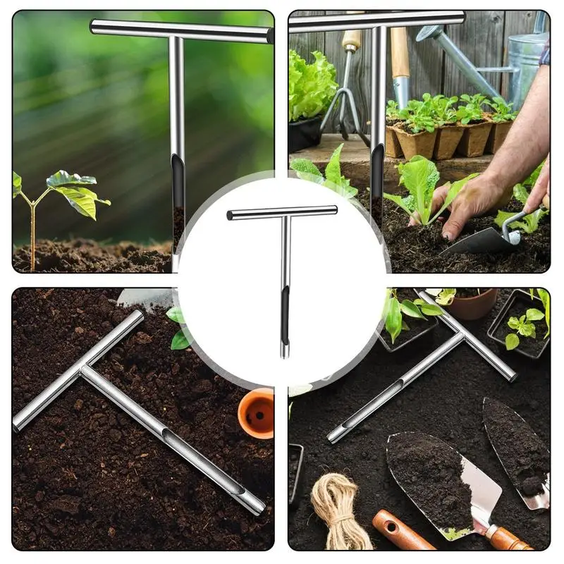 Soil Sampler Stainless Steel Soil Tester With T-Shape Handle Garden And Lawn Maintenance Tools Plant Care For House Plant Garden