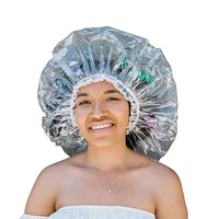 Oversized Large Transparent Shower Cap Reusable Waterproof Oil Baking Bathing Hat for Women Men Thick Long Braids Hair 2