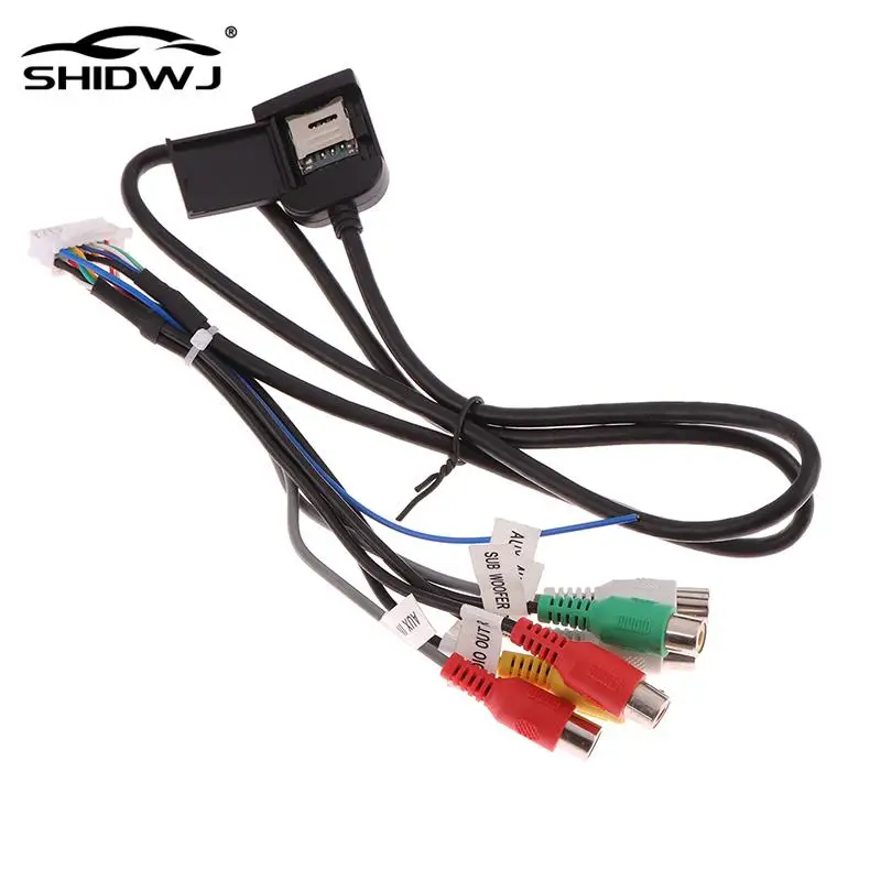 

20 P Plug Car Stereo Radio RCA Output AUX Wire Harness Wiring Connector Adaptor Subwoofer Cable 4G SIM Card Slot Car Radio Cable