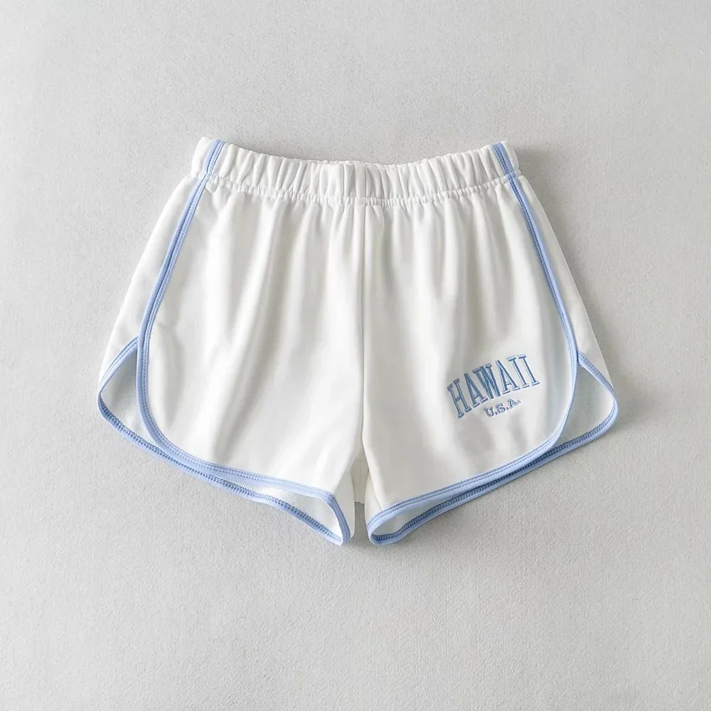 Women's Embroidered Letter Runner Stretch Shorts, Girls Sports Shorts, Brandy Sweatpants, Pants, Fashion