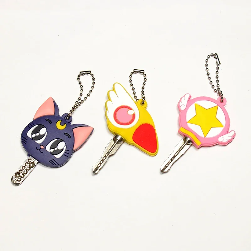 Anime Cosplay Props Moon Keychain Luna Purple Cat Cosplay Props Girls Key Accessories Card Captor Sakura Keyring anime cosplay accessories,anime cosplay props,key card accessories