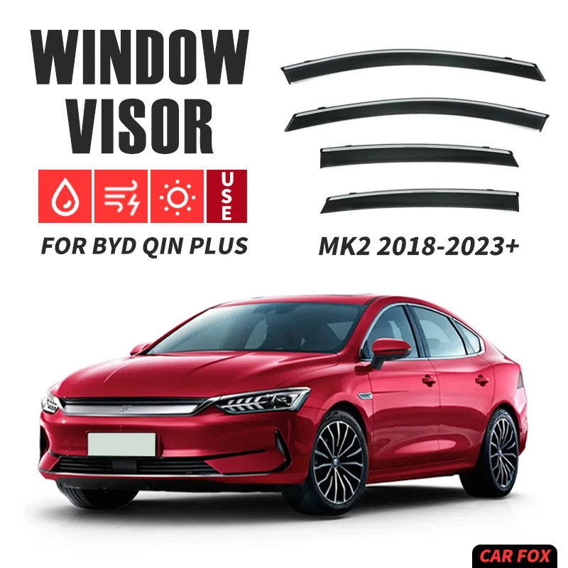 

Fpr 18-23 BYD qin Plus Pro DMI Window visor Air Deflectors Guard Rain Smoke Window Visor Wind Vent Awnings Shelters