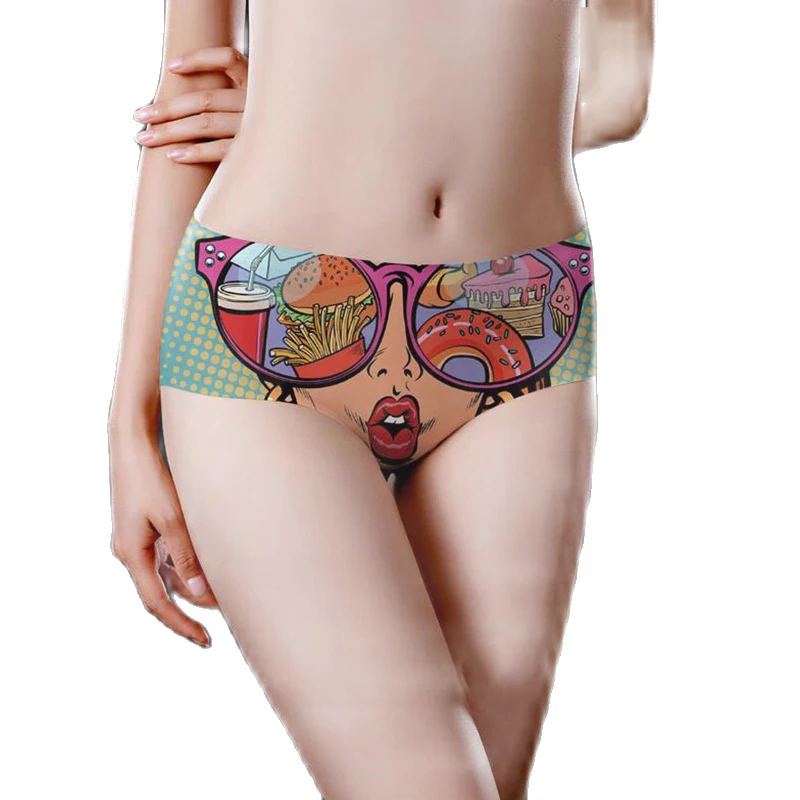 

Модные трендовые индивидуальные трусики с принтом, женские трусики, сексуальное нижнее белье, обтягивающие бедра, бесследные трусы