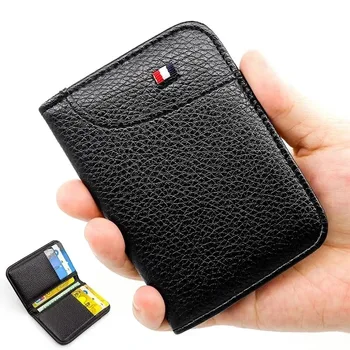 Portafoglio portatile super sottile morbido per uomo Portafoglio in pelle PU Mini ID Porta carte di credito Porta carte Portafoglio Portafogli sottili piccoli e corti