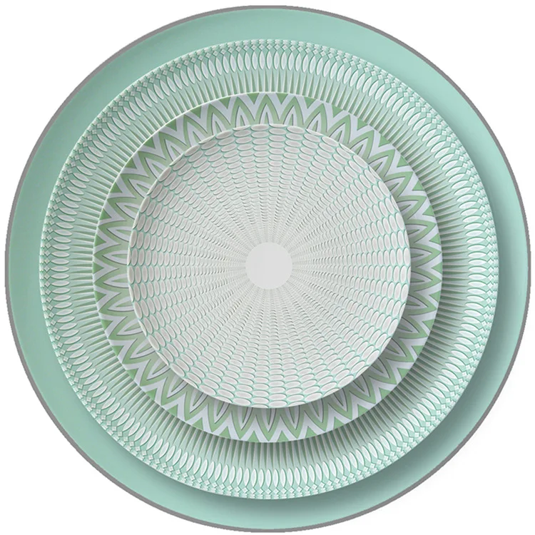 

Ins willow leaf design ceramic plate simple plant deformation pattern bone china dinner plate hotel wedding plate set