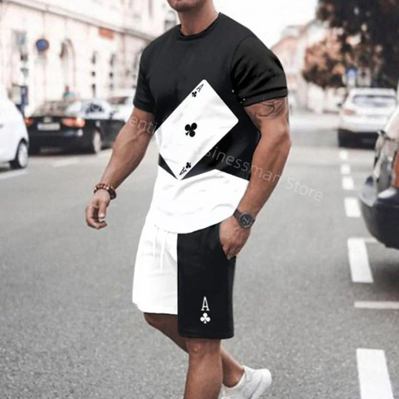 

Summer Men's T-Shirt Set Casual Men T-shirt Shorts Suit Oversized Breathable Men Set 3d Fashion Clothing For Man Clothes Outfits