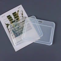 2pcs Transparent ID IC Credit Card Holder Protector Case Clear Badge Holder Working Permit Sleeve Cover for Staff Workers ID Tag 2