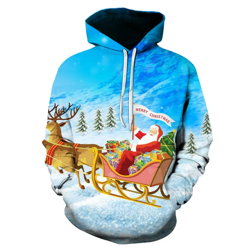 

Funny 3D Santa Claus Moon Lunar Printing Hoodies Fashion Streetwear Hooded Sweatshirts For Men Kid Cute Christmas Hoodie Clothes