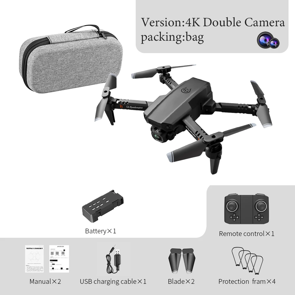 LSRC XT6 2.4G Mini Drone 4K 1080P HD Camera WiFi FPV Hold Foldable Quadcopter RC Drones storage bag Kid Toy Boys GIfts RC Quadcopter cheap RC Quadcopter