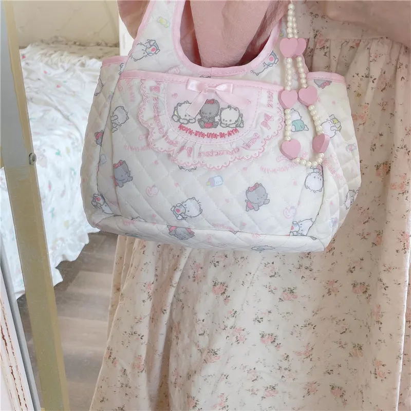 Lunch Pink Cat Kawaii, Nya Ni Nyu Nye Nyon, Hand Bags Handbags