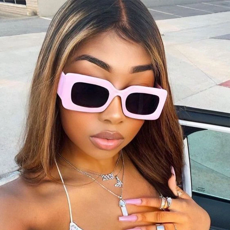 Trendy Square Womens Sunglasses Vintage Brand Designer Purple Pink