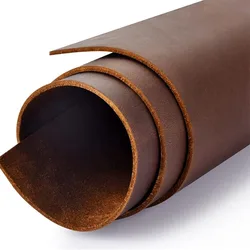 Premium Deep Brown Crazy Horse Full - Grain Leather (2mm Thick) - 20x30cm (Brown)