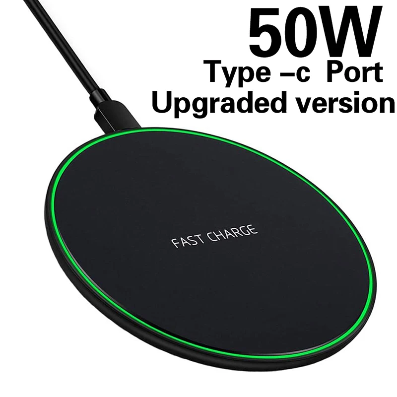 50W Wireless Charger Pad For IPhone Pro XS Max 8 Upgrade Fast Wireless Charging Station For Samsung Xiaomi Huawei