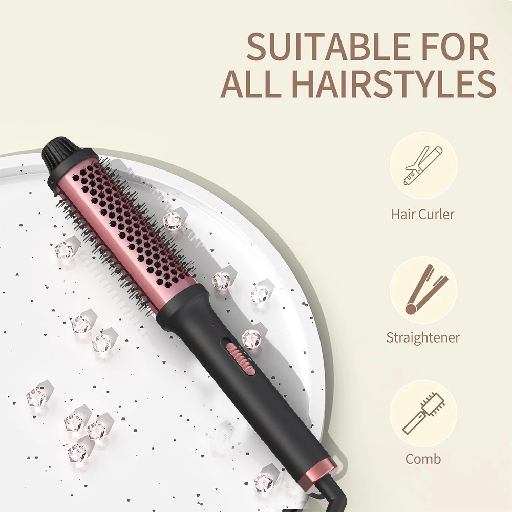 LISAPRO Curling lron Brush 2 in 1 Electric Hair Comb Negative lon Hair Dryer Styling Appliances Portable Professional Strai hair dryer hair straightener hair curler hair iron