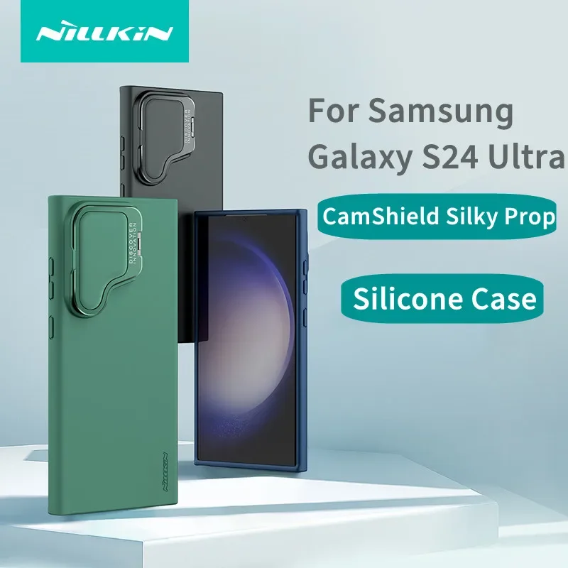 NewFor Samsung Galaxy S24 ультрамагнитный чехол Nillkin CamShield шелковистый силиконовый чехол с складной подставкой для Samsung S24