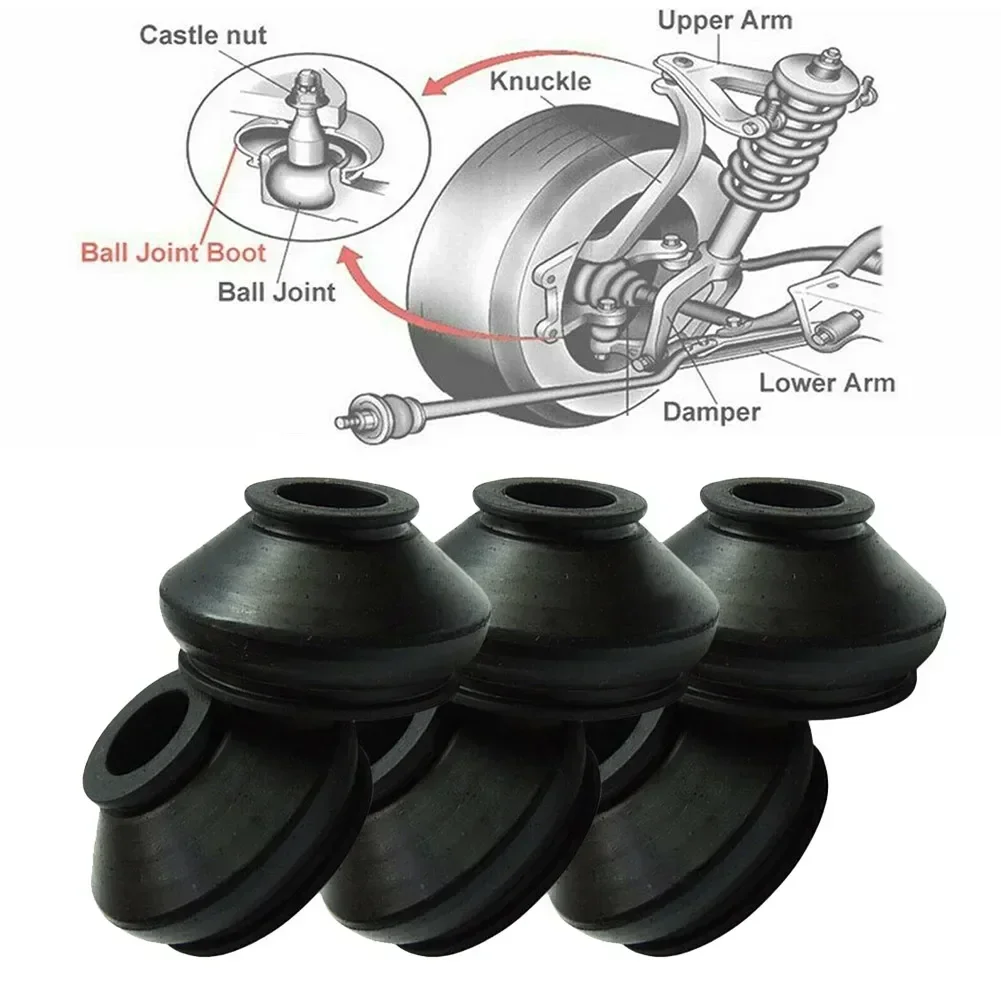 Car Suspension Parts 6pcs 13 23 30 Rubber Tie Rod End Ball Joint Dust Boots Cover Universal suspension and direction steering Accessorie