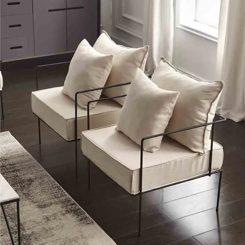 

White Relax Living Room Chairs Apartment Soft Barber Lounge Sitting Room Chairs Waiting Minimalist Meubles De Salon Furnitures