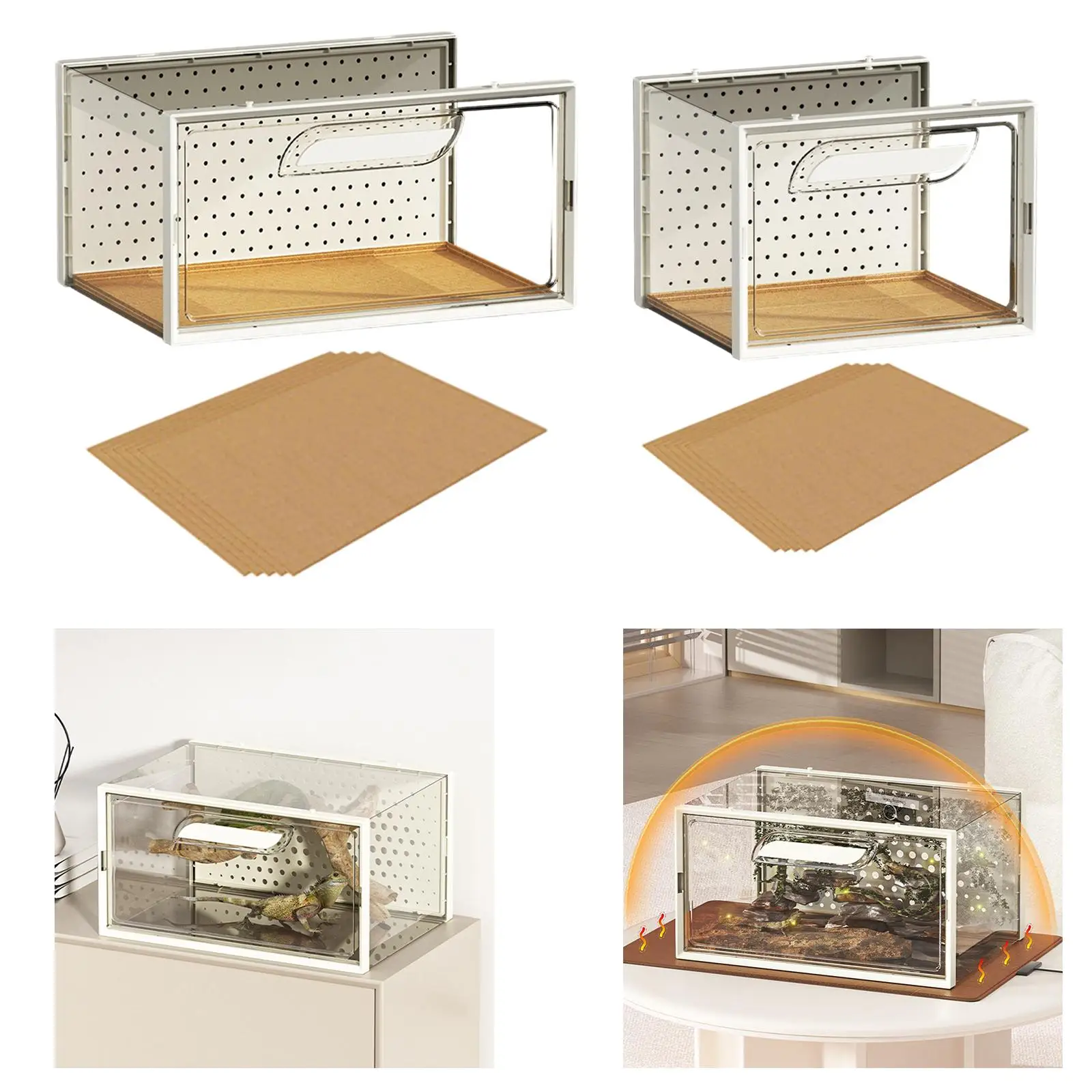 Reptile Terrarium Ventilation Design Enclosure Cage for Lizards Geckos