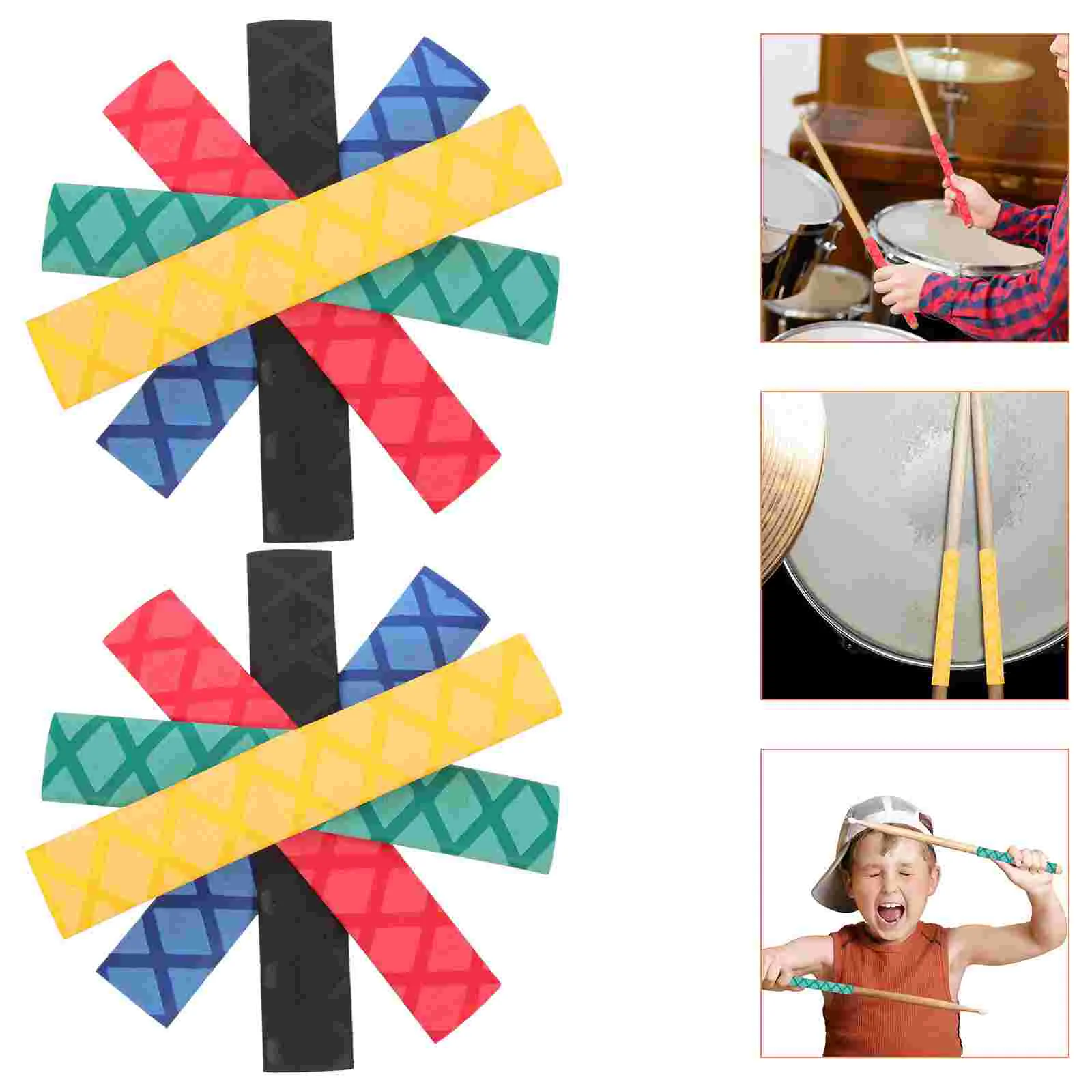 

5 Pairs of Antislip Grips Adjustable Stick Rings Anti Slip Antislip for Drum Stick Anti Slip Accessoriess For Kids