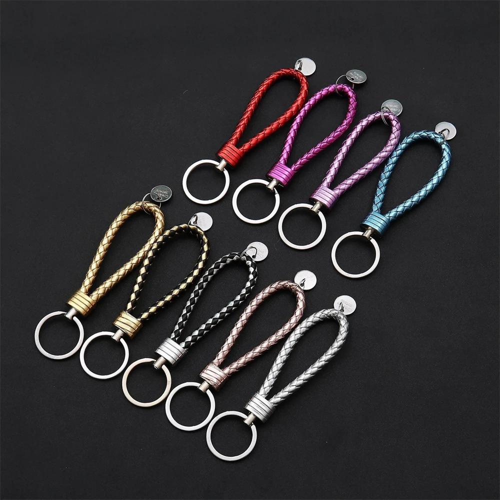 5 Pcs portachiavi in corda intrecciata intrecciata in pelle PU portachiavi con ciondolo borsa fai da te portachiavi per auto per uomo donna portachiavi  36