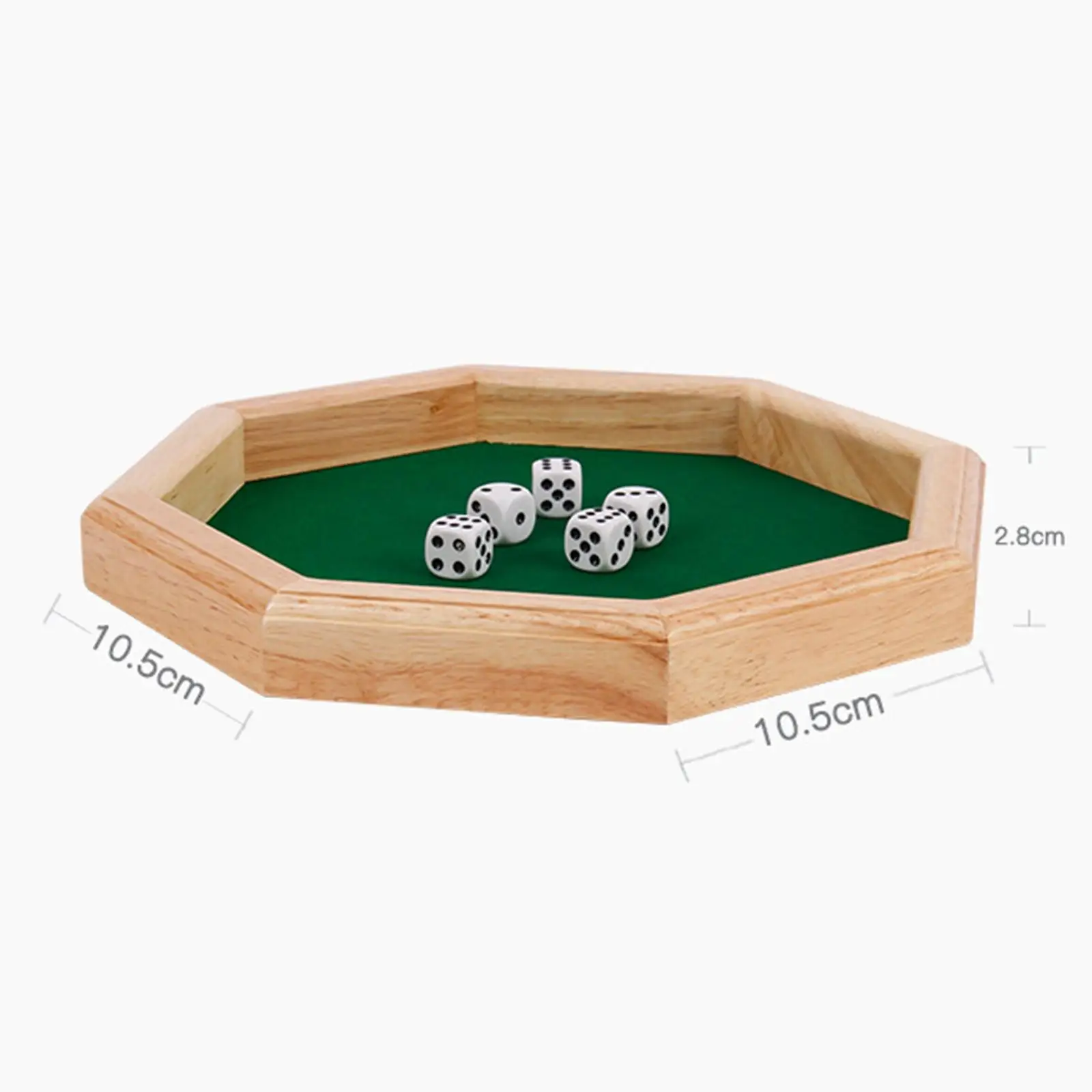 Luxury Octagonal Wooden Tray (Green, with ) for Party Games
