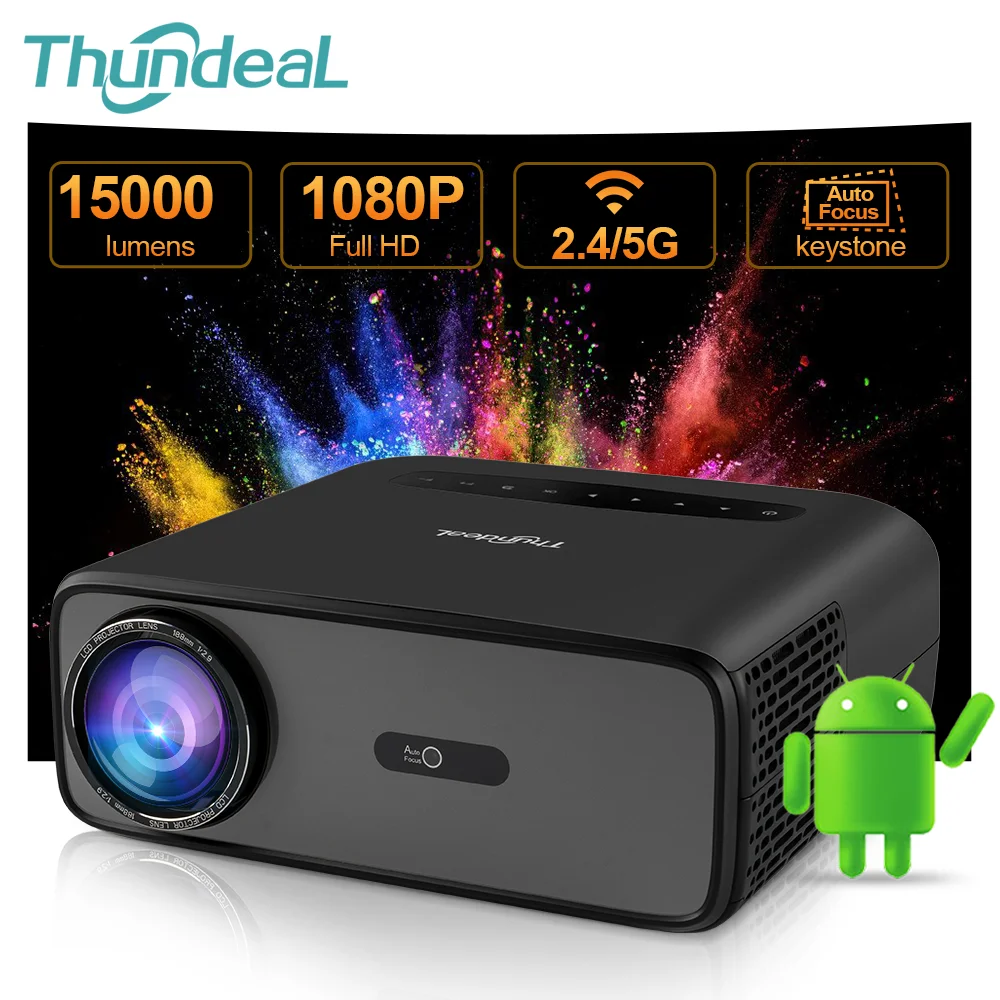 ThundeaL Full HD 1080P Projector Video 3D Proyector Big Screen TD97 Pro TD97Pro Projector Home Theater 4K Cinema Phone Beamer