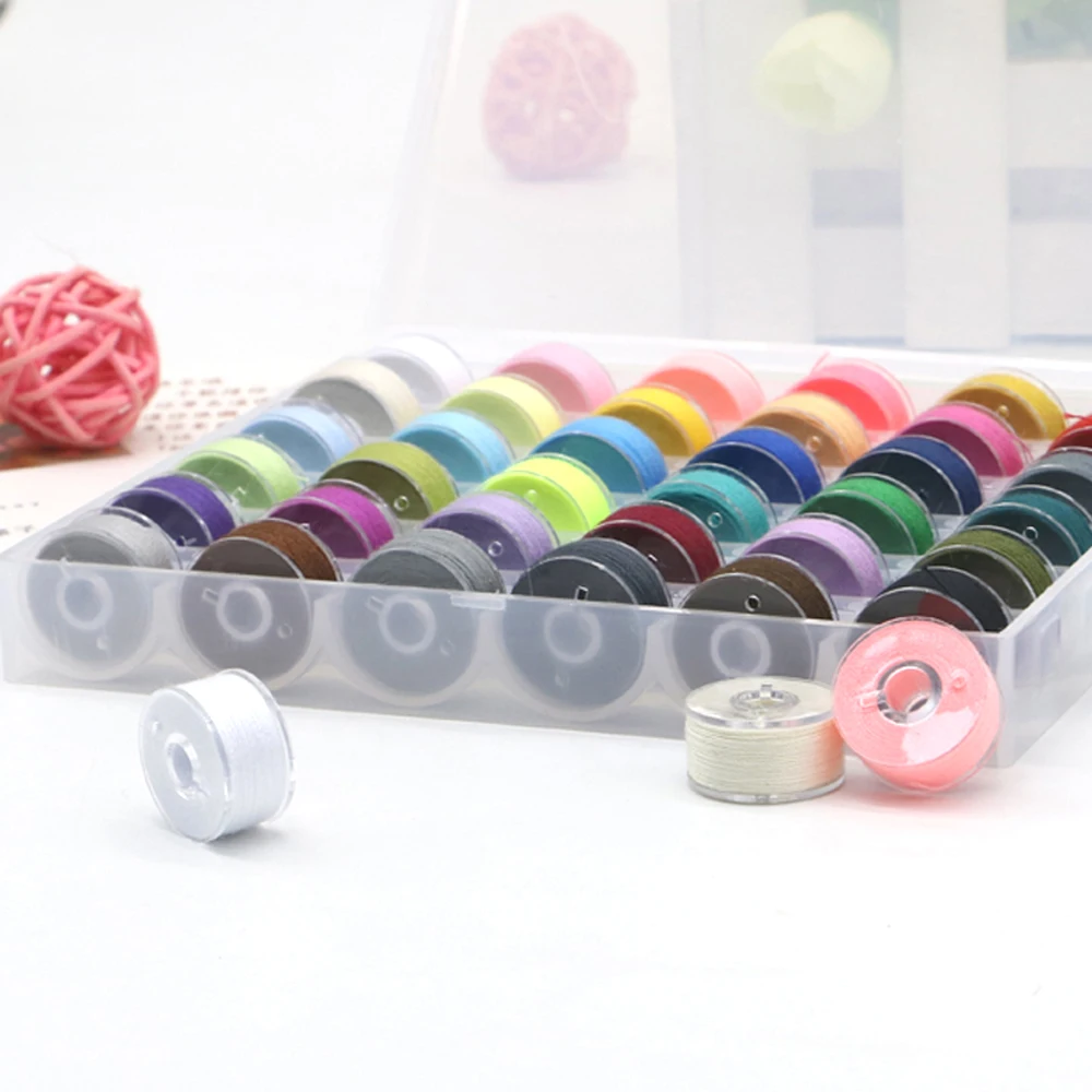 Description Picture 6 of item25/36 Color Handmade Embroidery Sewing Threads Polyester Home Hand Stitching Sewing Machine Supplies Yarn Line Box Color Random