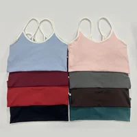 TEVEO – pantalon de Yoga sans couture pour femmes, ensemble gilet de sport à bretelles avec coussinet de poitrine absorbant les - Image 3