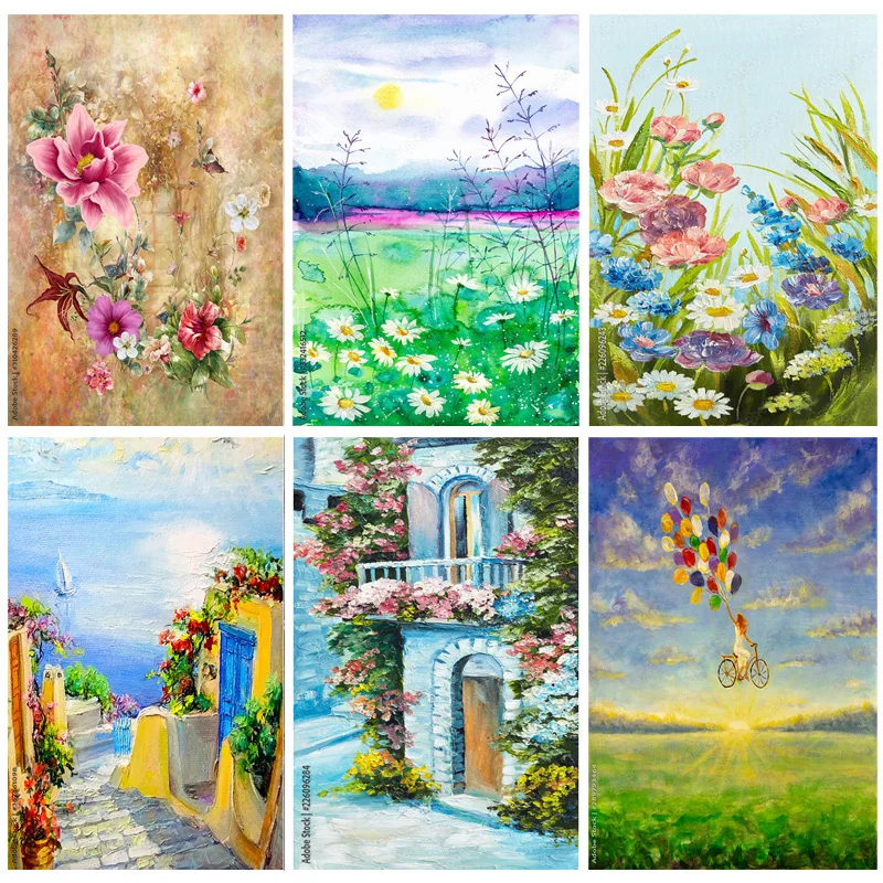 

Vintage Oil Painting Scenery Photography Backdrops Portrait Photo Background For Photo Studio Props YH-02