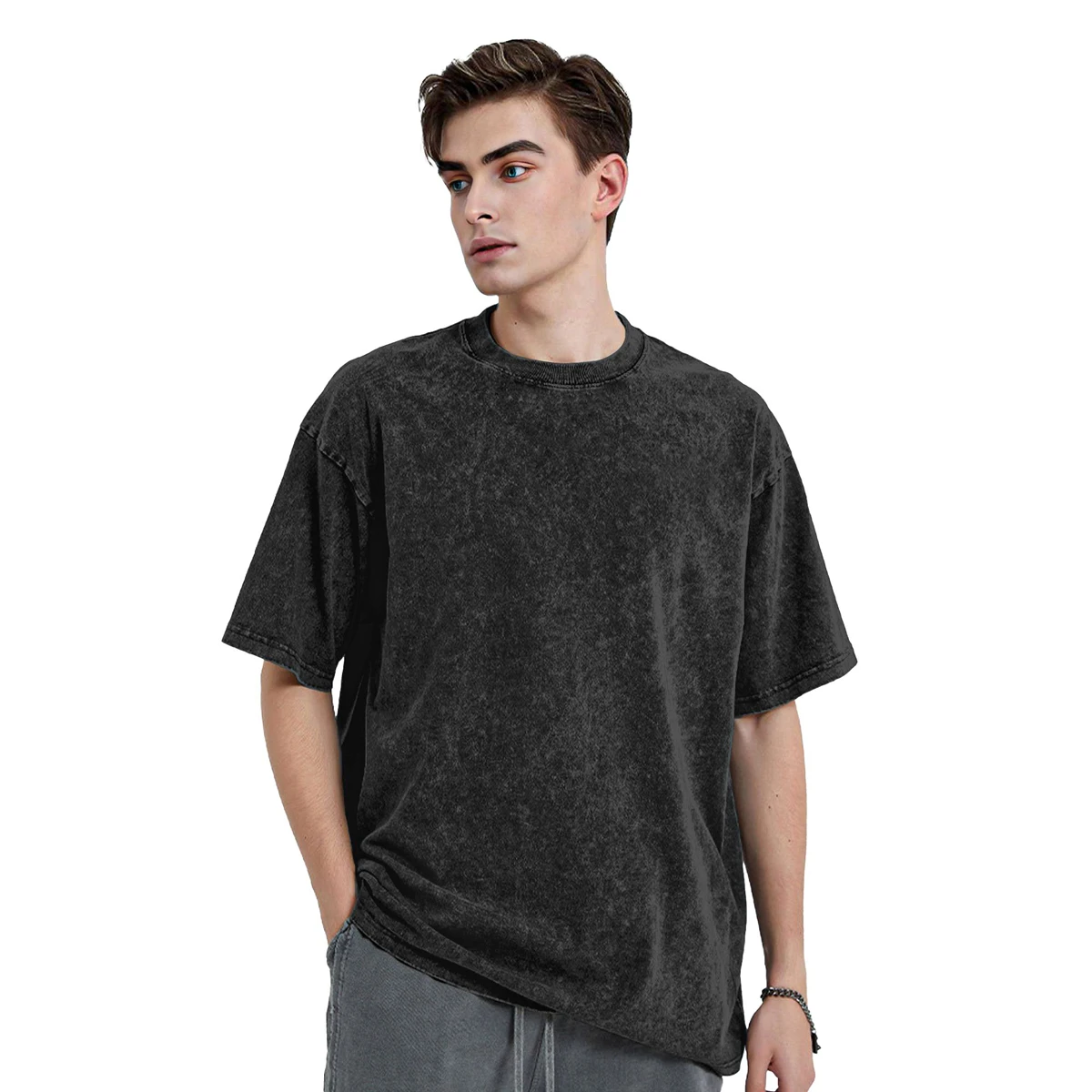 ALP- Accept Badminton Clothes Men's black cotton T-shirt Vintage Simplicity Badminton shirt Short sleeves