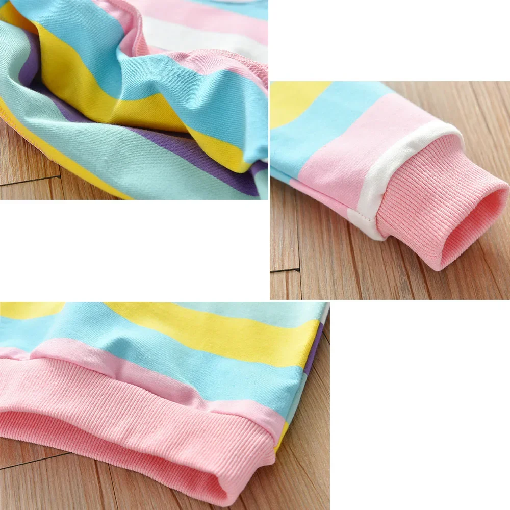 Girls Clothing Sets Kids Sweatshirt+pant 2pcs Suit Spring Autumn Tracksuit Children's Rainbow Sportswear Clothing Casual