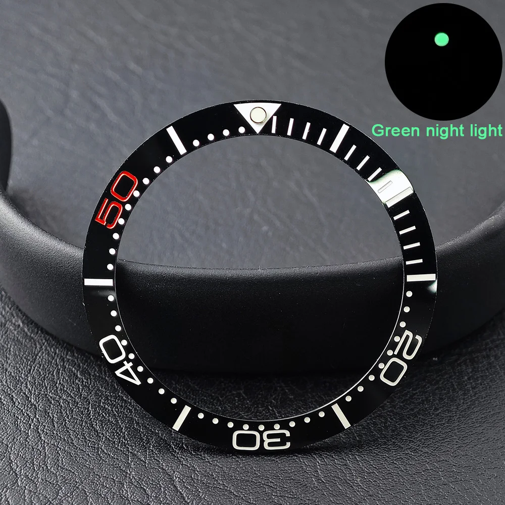 Men's Watch Replacement Bezel Insert with Tilted Ceramic and Carbon Fiber Texture