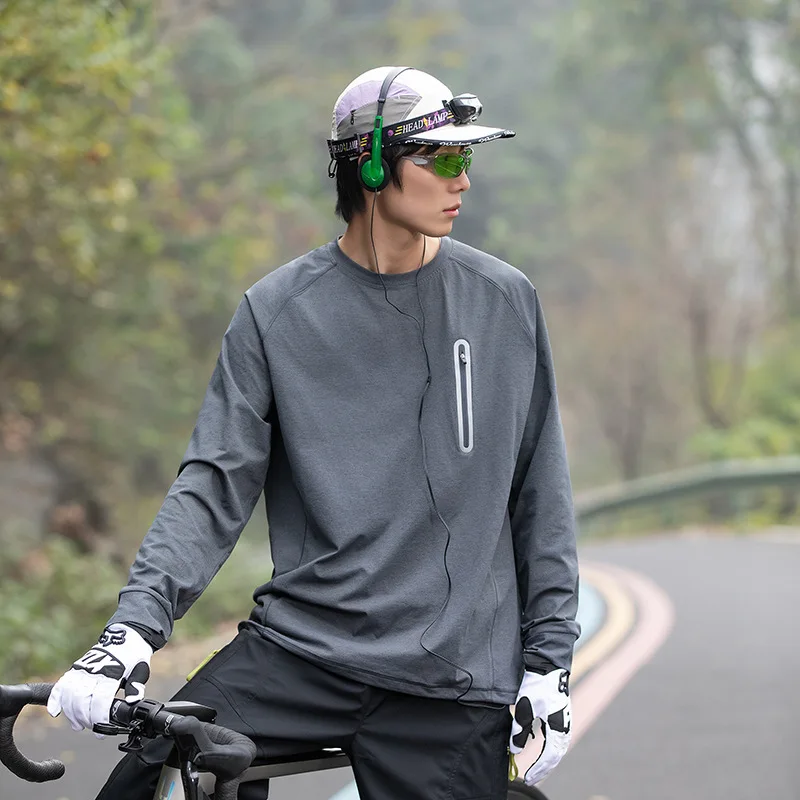 Outdoor Casual Sports Cycling Long Sleeve T-Shirt Fitness Running Quick Dry Hundred Sleeve Pullover Spring Top Sunscreen UPF50+
