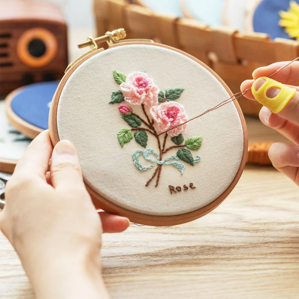 Flower Stereo DIY Handmade Embroidered Needlework Set Embroidery Materials  Package Cross Stitch Sewing Supplies Home Decor - AliExpress