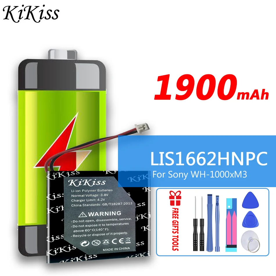 Batteria Kikiss 1800Mah Sp 624038 Lis1662Hnpc (Wh-1000Xm3) Per Sony Wh-1000Xm3 Wh-1000Mx4 Wh-Ch710N/B Wh-Xb900 Wh-Xb900N/Xb910N