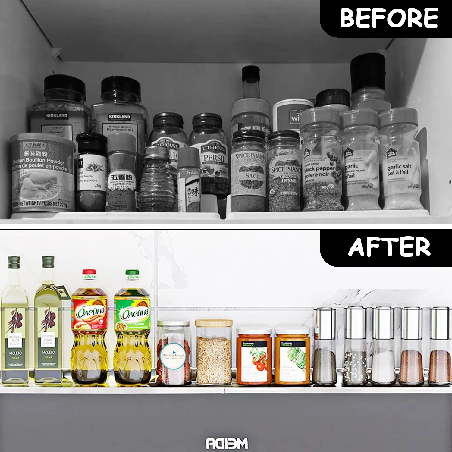 Stainless Steel Shelf for Stove Top, Magnetic Shelf Over the Stove, Spice Rack, Kitchen Organizer Equipped with Nano Tape 4