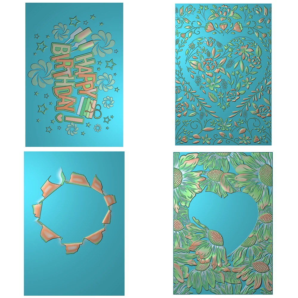 Love sunflower doodle 3D embossing folder and dies set HAPPR BIRTHDAY Stencil For DIY Adding texture paper card decoration