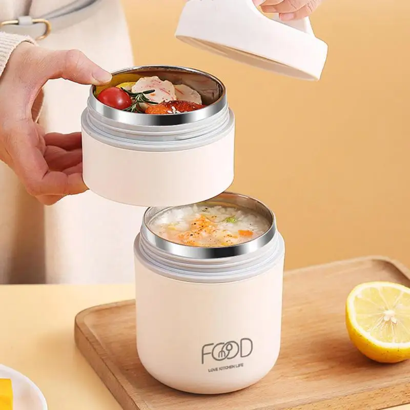 Food Jar Thermos 2-Tier Double Wall Vacuum Insulated Food Jar Thermos For Hot  Food Stainless Steel Leak Proof Wide Mouth Food - AliExpress