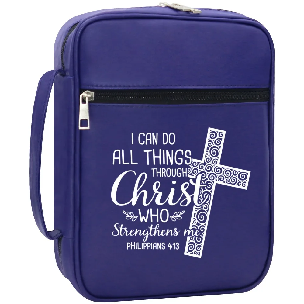 Inspirational Bible Cover with Handle and Zipper Closure