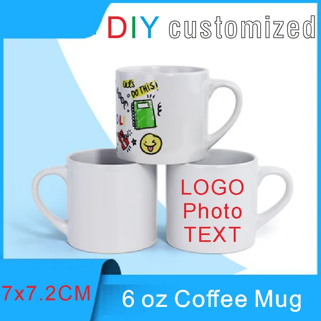 175ml Small Coffee Mug DIY LOGO Photo Text Customized Pattern Picture  Design 6 oz Mini Size Ceramic Cup Cute Shape - AliExpress